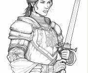 Coloriage Jeanne d'Arc l'h&eacute;ro&iuml;ne fran&ccedil;aise