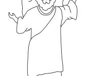 Coloriage J&eacute;sus facile dessin&eacute; &agrave; la main