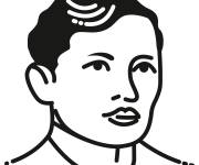 Coloriage Jos&eacute; Rizal en vecteur