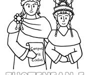 Coloriage Justinian avec sa reine