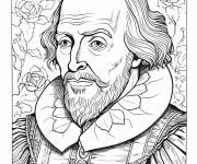Coloriage L'&eacute;crivain et po&egrave;te William Shakespeare