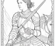 Coloriage La courageuse Jeanne d'Arc