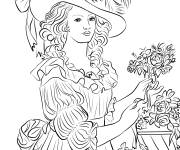 Coloriage La reine de la France Marie Antoinette