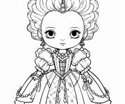 Coloriage La reine Elizabeth I de dessin anim&eacute; pour enfants