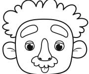 Coloriage La t&ecirc;te de Einstein pour enfants