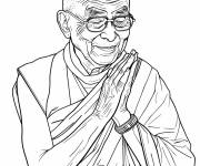 Coloriage Le Dala&iuml; Lama, chef du bouddhisme tib&eacute;tain