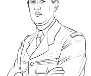 Coloriage Le general Charles De Gaulle