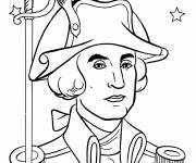 Coloriage Le leadeur d'Am&eacute;rique Georges Washington