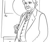 Coloriage Le physicien Albert Einstein