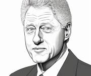 Coloriage Le pr&eacute;sident am&eacute;ricain Bill Clinton