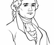 Coloriage Le pr&eacute;sident am&eacute;ricain Thomas Jefferson &agrave; imprimer