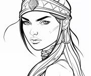 Coloriage Lozen la guerri&egrave;re qualifi&eacute;e