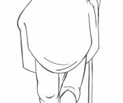 Coloriage Mahatma Ghandi vue derri&egrave;re