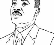 Coloriage Martin Luther King, le leader am&eacute;ricain des droits civiques