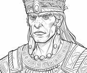Coloriage Montezuma II le neuvi&egrave;me souverain de l'empire azt&egrave;que
