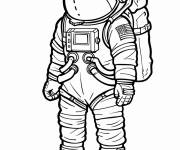 Coloriage Neil Armstrong l'astronaute am&eacute;ricain