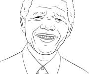Coloriage Nelson Mandela de l'Afrique de sud