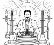 Coloriage Nikola Tesla innovant