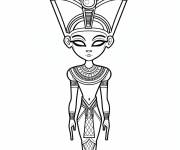 Coloriage Pharaon Akhenaton en noir et blanc
