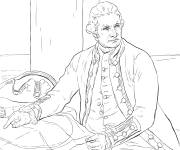 Coloriage Portrait de Capitaine James Cook