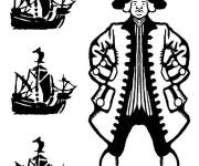 Coloriage Portrait de Cristophe colombe &agrave; colorier