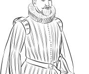Coloriage Portrait de Henry Hudson