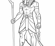 Coloriage Portrait de Pharaon Rams&egrave;s le Grand