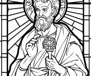 Coloriage Portrait de Saint Pierre