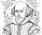 Coloriage Portrait de Shakespeare imprimable