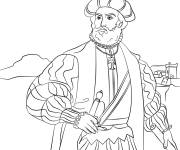 Coloriage Portrait de Vasco Da Gama