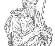 Coloriage Portrait d&eacute;taill&eacute; de Saint Andr&eacute;