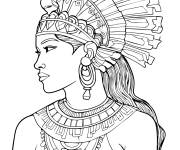 Coloriage Princesse de la civilisation Maya