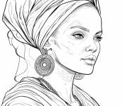 Coloriage Reine Amina de Zazzau