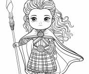 Coloriage Reine Boudica chibi