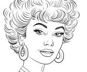 Coloriage Rita Moreno en Illustration
