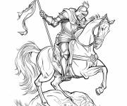 Coloriage Saint George &agrave; cheval