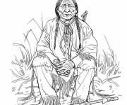 Coloriage Sitting Bull, le chef Sioux Hunkpapa Lakota