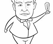 Coloriage Thomas Edison en sketch