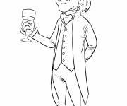 Coloriage Thomas Jefferson en caricature