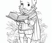 Coloriage William Shakespeare en miniature