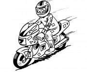 Coloriage Le pilote de moto heureux