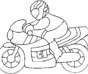 Coloriage Motocyclette et pilote