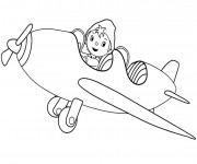 Coloriage et dessins gratuit Oui Oui pilote son avion à imprimer