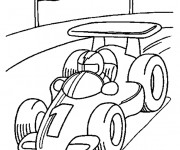 Coloriage Pilote dans sa voiture de course
