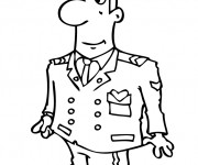 Coloriage Pilote en uniforme