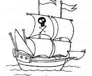 Coloriage Bateau de Pirate dessin couleur