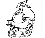 Coloriage Bateau Pirates couleur