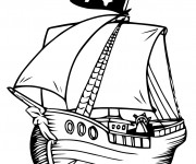 Coloriage Dessin de bateau de pirate