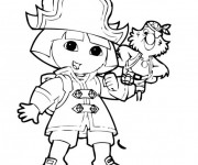 Coloriage Dora Pirate