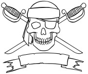 Coloriage et dessins gratuit Drapeau des pirates à imprimer